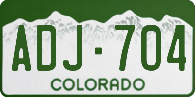 CO license plate ADJ704