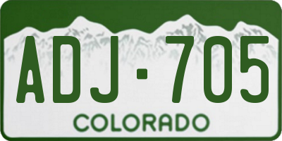 CO license plate ADJ705