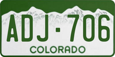 CO license plate ADJ706
