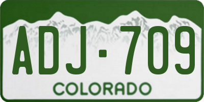CO license plate ADJ709
