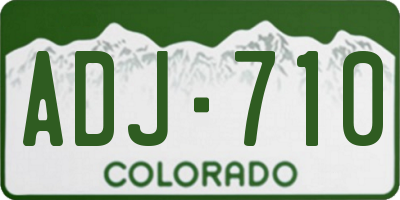CO license plate ADJ710