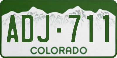 CO license plate ADJ711