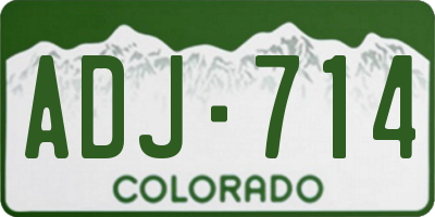 CO license plate ADJ714