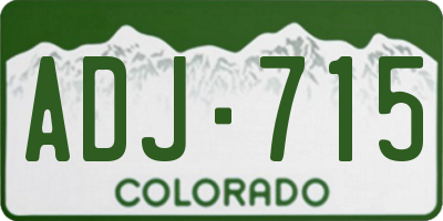 CO license plate ADJ715