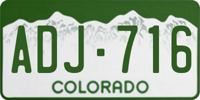 CO license plate ADJ716