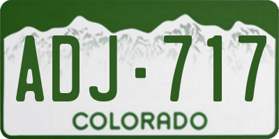 CO license plate ADJ717
