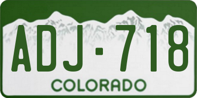 CO license plate ADJ718