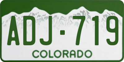 CO license plate ADJ719