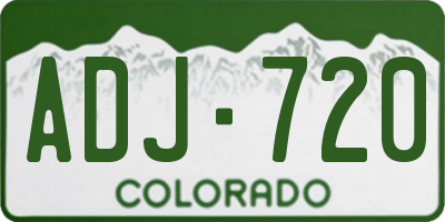 CO license plate ADJ720
