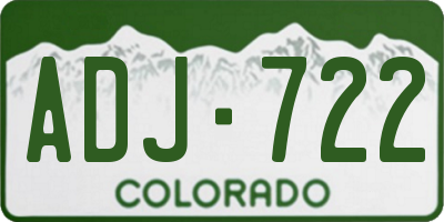 CO license plate ADJ722