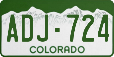 CO license plate ADJ724