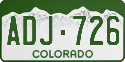 CO license plate ADJ726
