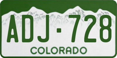 CO license plate ADJ728