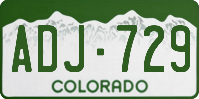 CO license plate ADJ729