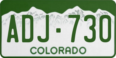 CO license plate ADJ730