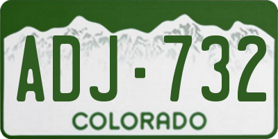CO license plate ADJ732