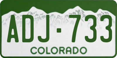 CO license plate ADJ733