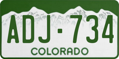 CO license plate ADJ734