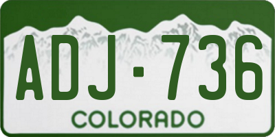CO license plate ADJ736