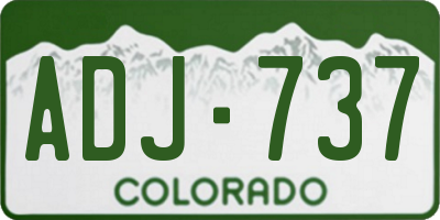CO license plate ADJ737