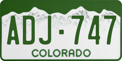 CO license plate ADJ747