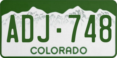 CO license plate ADJ748