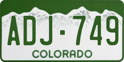CO license plate ADJ749