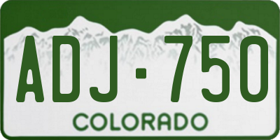 CO license plate ADJ750