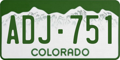 CO license plate ADJ751