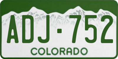 CO license plate ADJ752