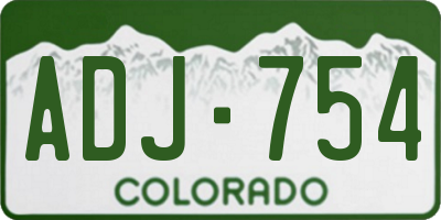 CO license plate ADJ754