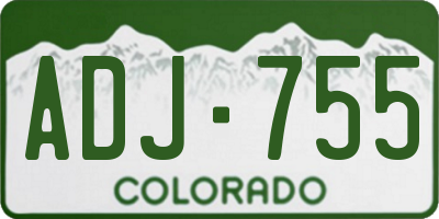 CO license plate ADJ755