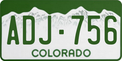 CO license plate ADJ756