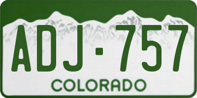 CO license plate ADJ757
