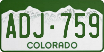 CO license plate ADJ759