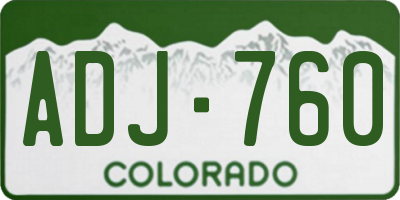 CO license plate ADJ760