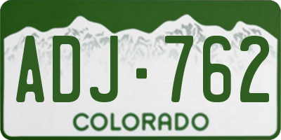 CO license plate ADJ762