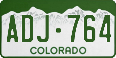 CO license plate ADJ764