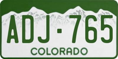 CO license plate ADJ765