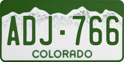 CO license plate ADJ766