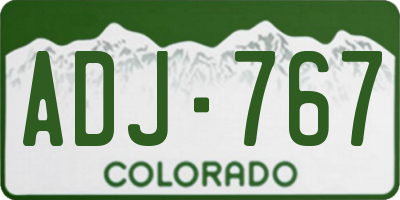 CO license plate ADJ767