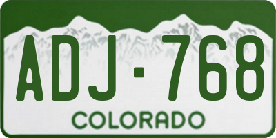 CO license plate ADJ768