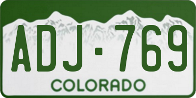 CO license plate ADJ769