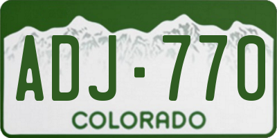 CO license plate ADJ770