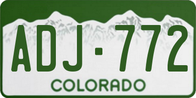 CO license plate ADJ772
