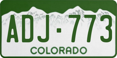 CO license plate ADJ773
