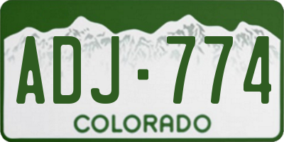 CO license plate ADJ774