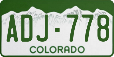 CO license plate ADJ778