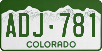 CO license plate ADJ781