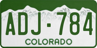 CO license plate ADJ784